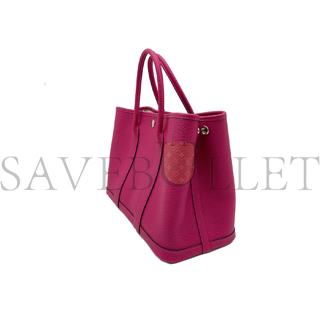 HERMES GARDEN PARTY 30 TPM HAND BAG C NEGONDA LEATHER ROSE PURPLE (30*21*13cm)